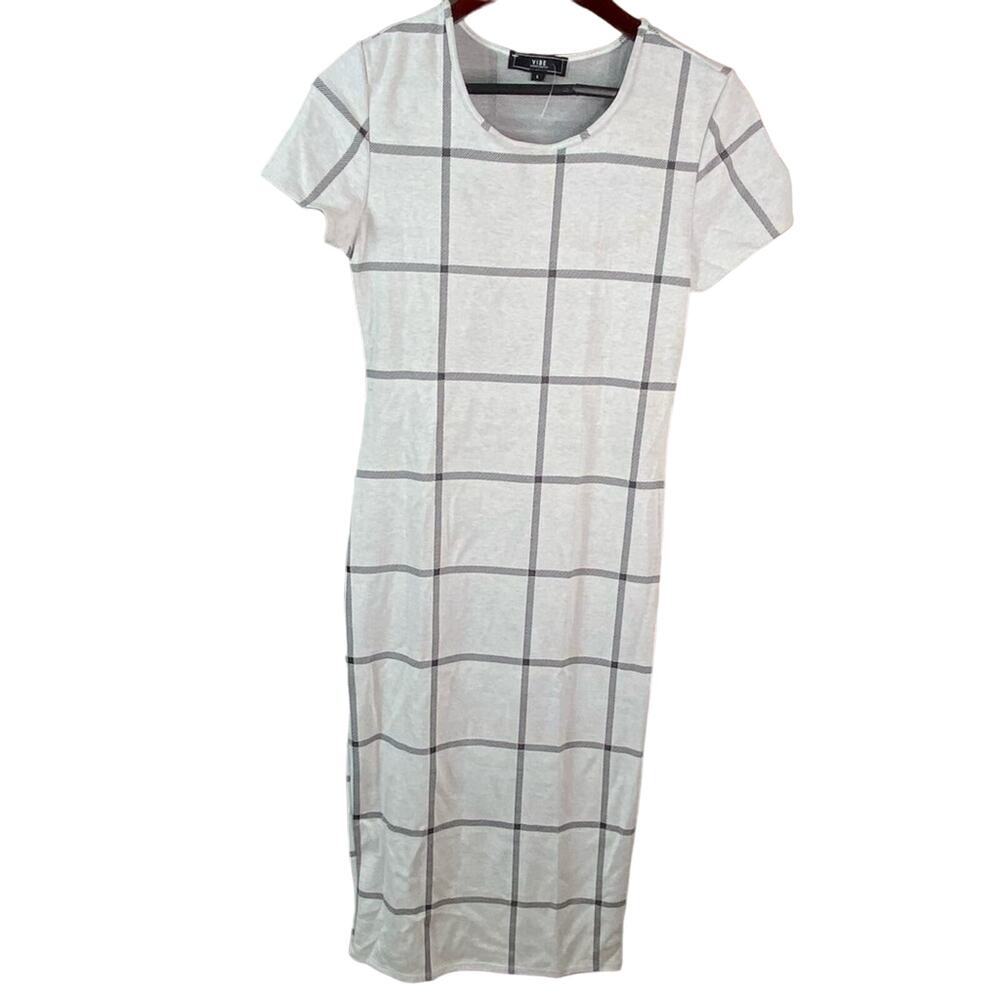 Vibe Sportswear MIDI Short Sleeve Dress Women's Size Large NWOT